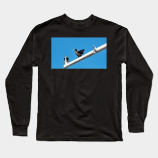 Double-crested Cormorant Stretching On a Light Pole Long Sleeve T-Shirt